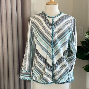 Beautiful coastal colored tweed jacket.